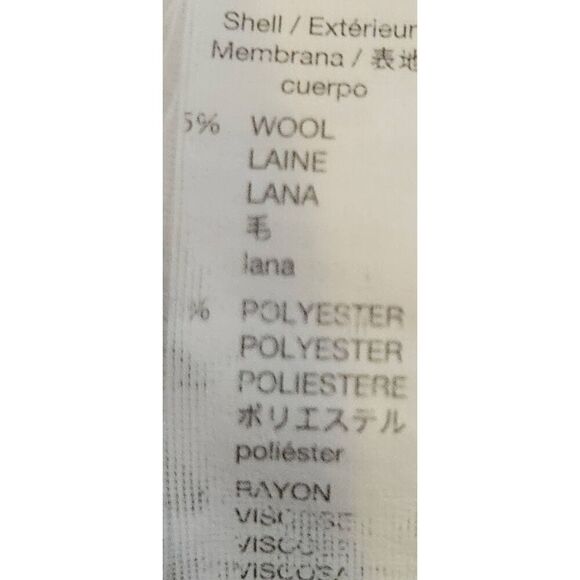 O35 GAP wool blend quilted zip-up gray coat with tan fur hood and pockets - Picture 9 of 9